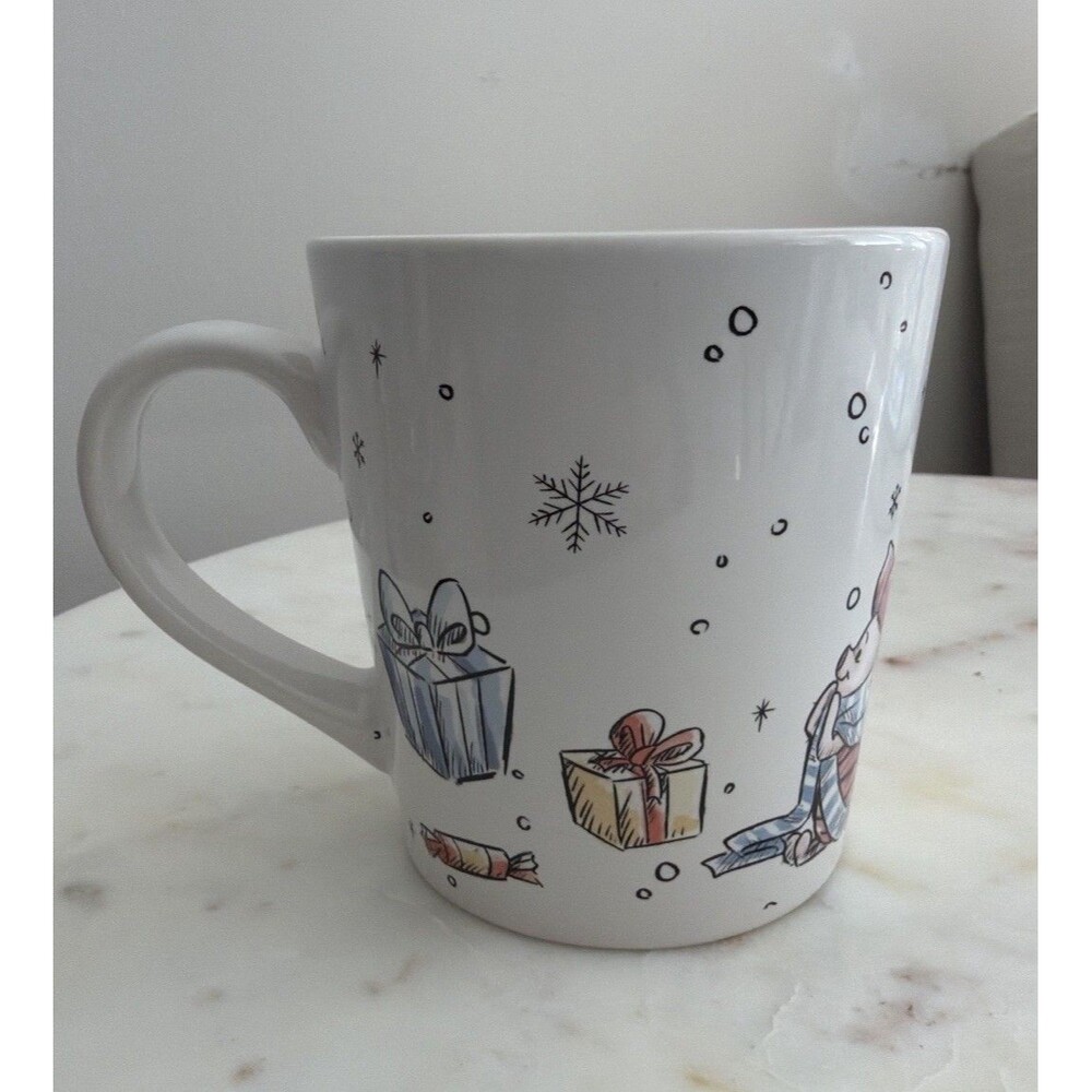 Disney Winnie the Pooh Christmas Mug Piglet Tigger Eeyore Holiday Cup - Picture 3 of 9